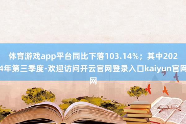 体育游戏app平台同比下落103.14%；其中2024年第三季度-欢迎访问开云官网登录入口kaiyun官网