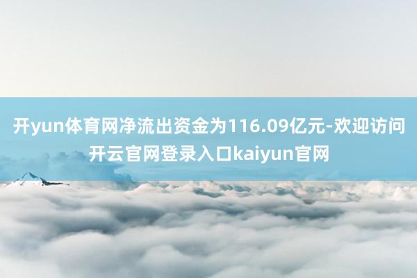 开yun体育网净流出资金为116.09亿元-欢迎访问开云官网登录入口kaiyun官网
