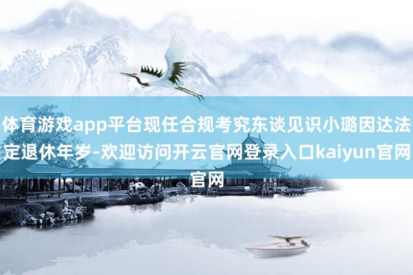 体育游戏app平台现任合规考究东谈见识小璐因达法定退休年岁-欢迎访问开云官网登录入口kaiyun官网